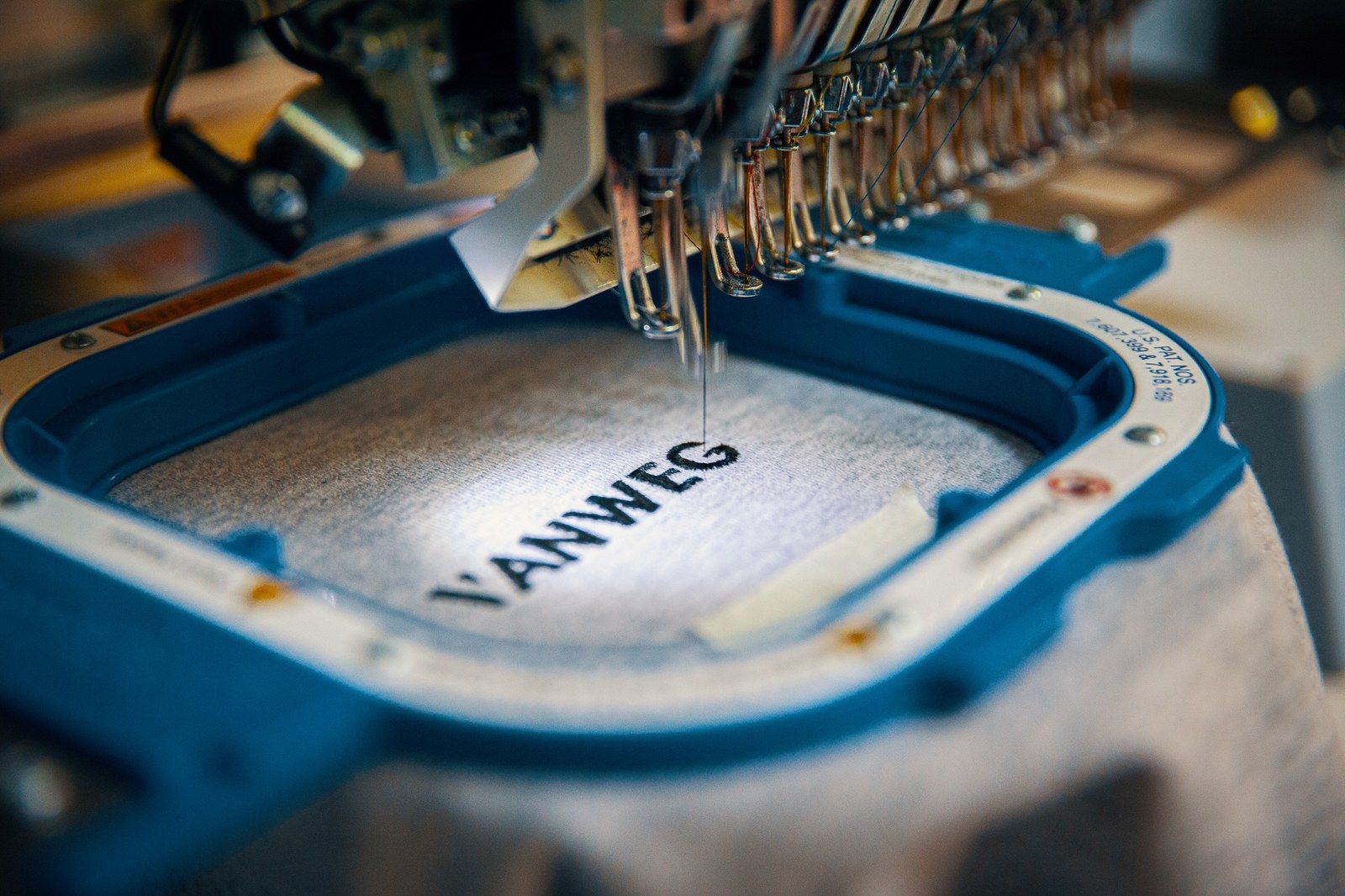Stickerei-Logo auf Textil, Detail